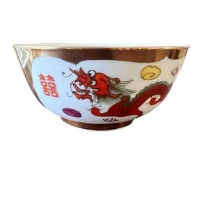 VTG Chinese Dragon/Phoenix Bowl Fine Porcelain Early 1900’s Good Fortune Harmony